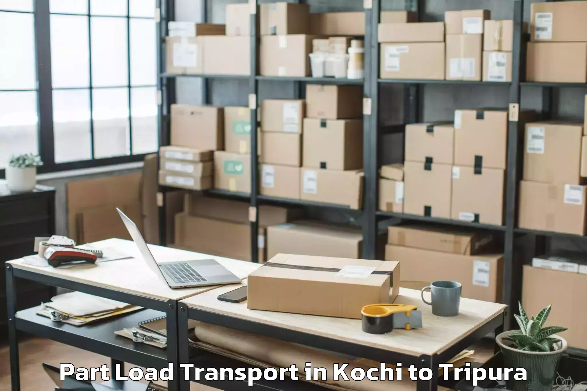 Get Kochi to Hezamara Part Load Transport